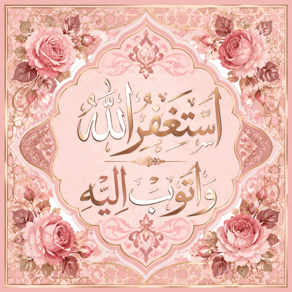 لوحة أستغفر الله وأتوب إليه