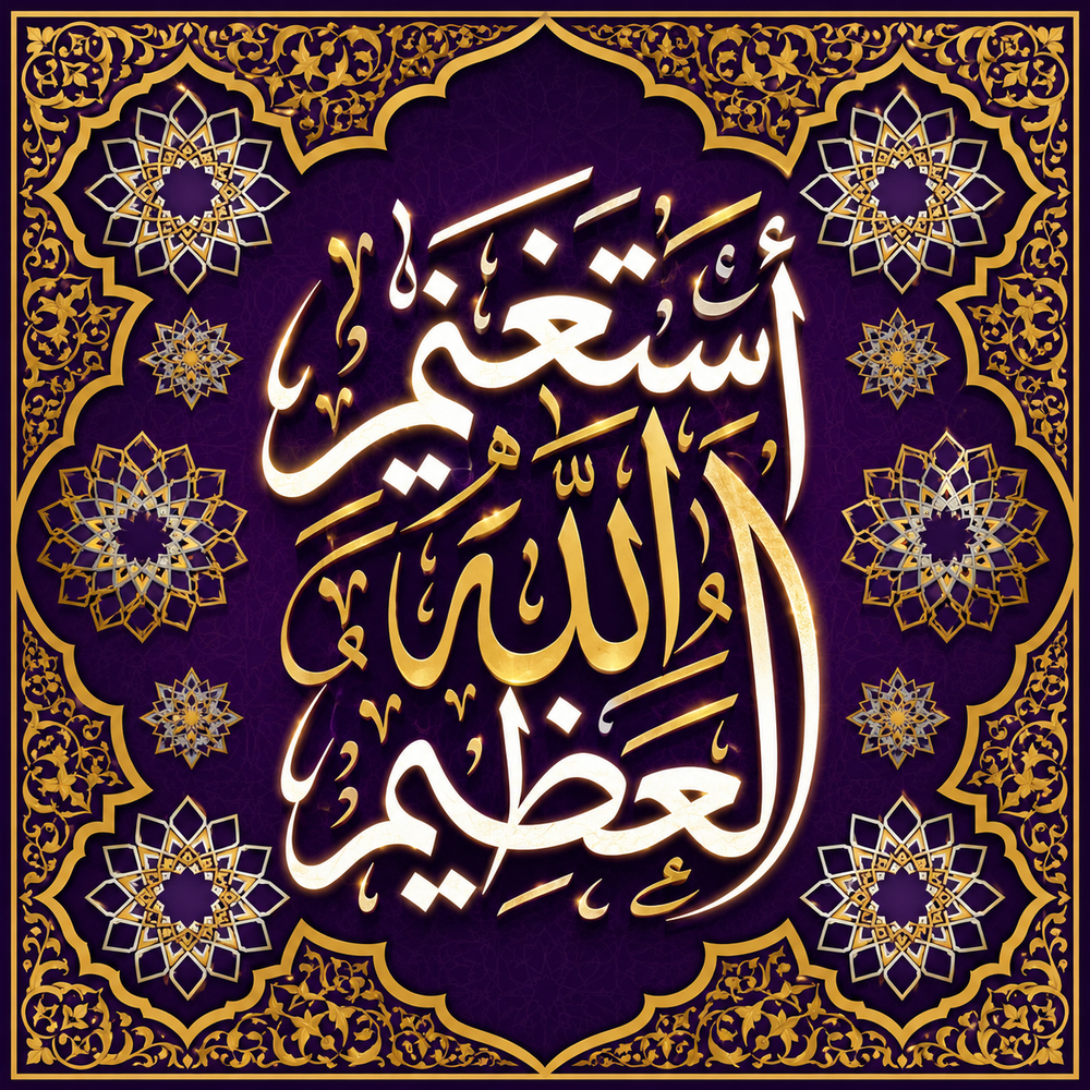 لوحة أستغفر الله العظيم