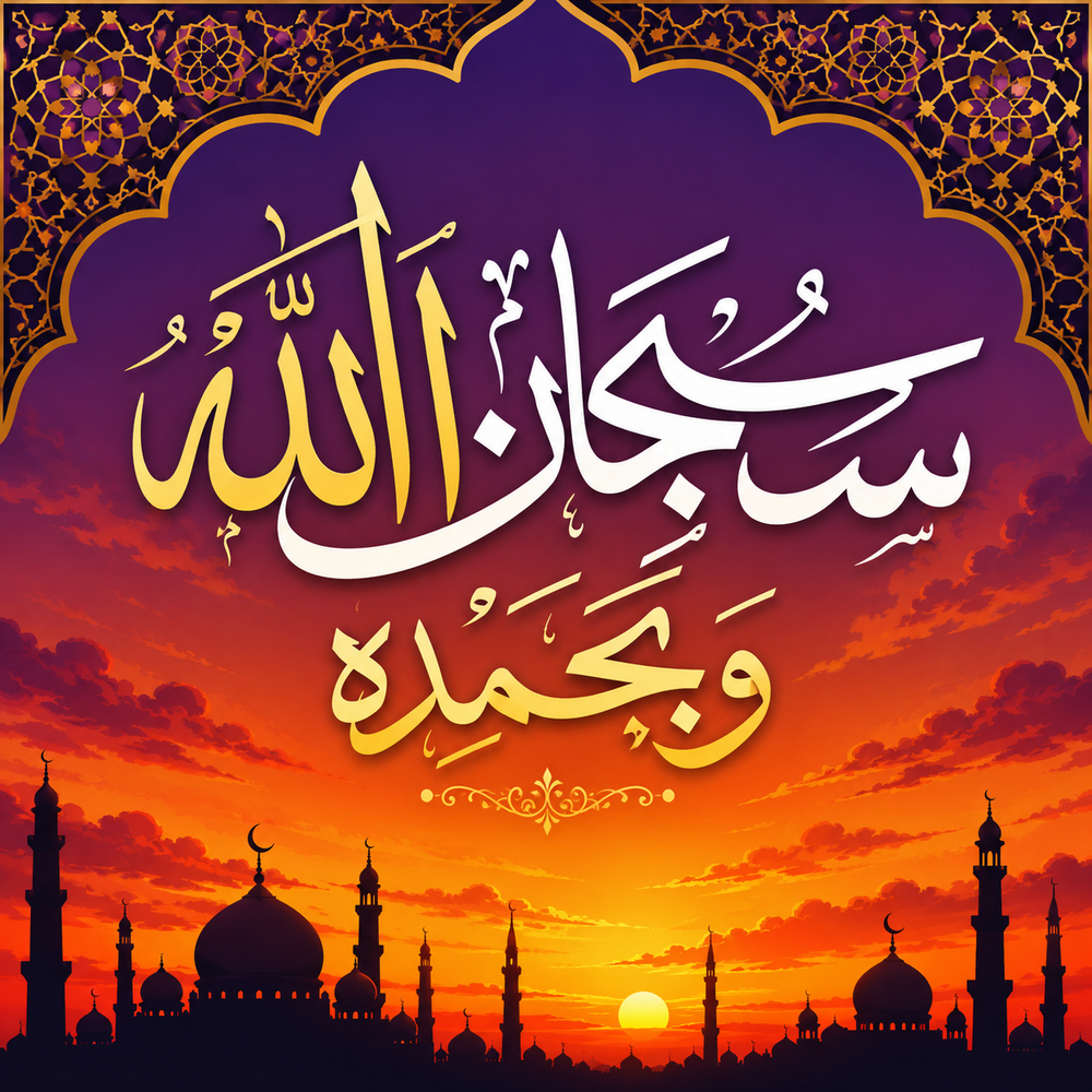 لوحة سبحان الله — الغروب